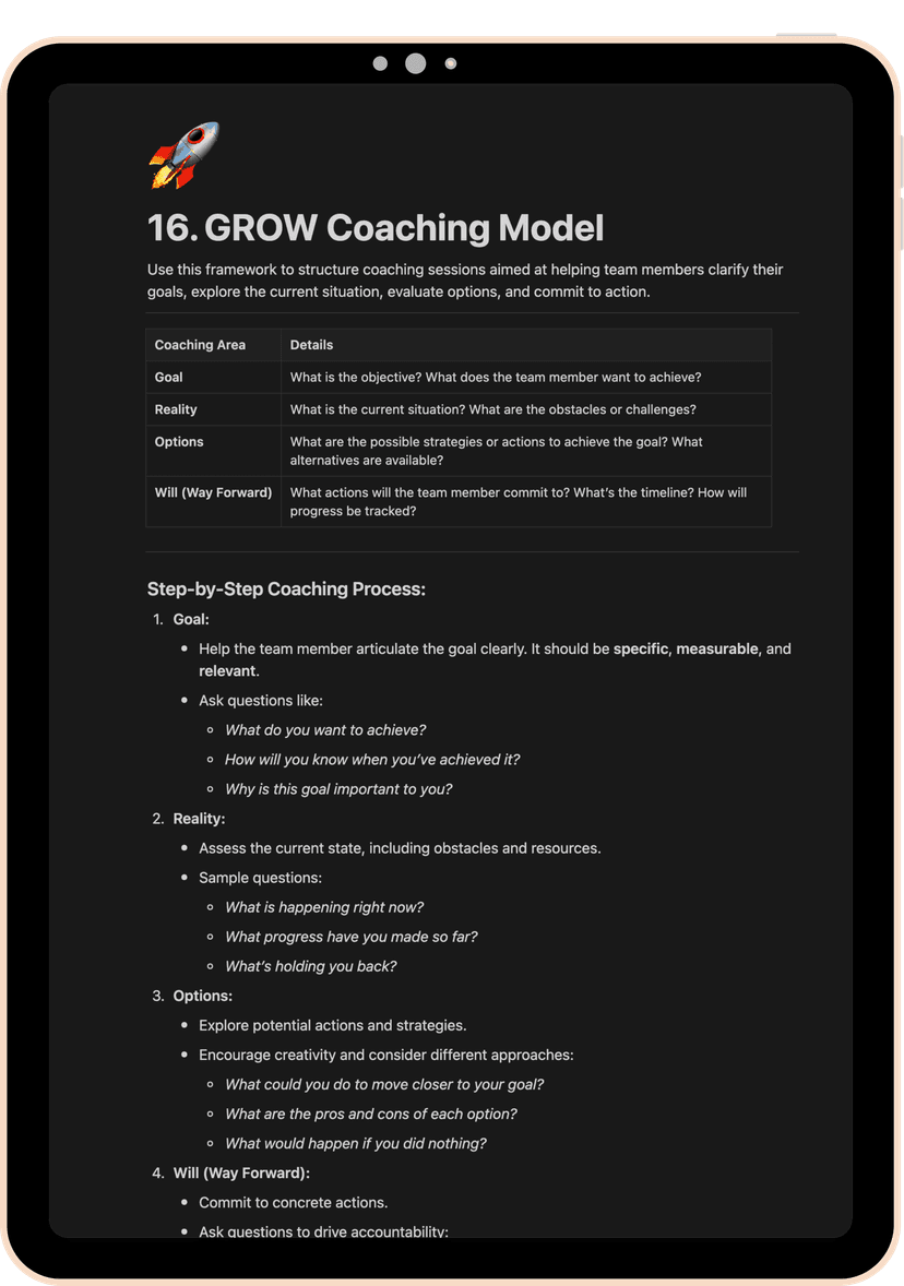 GROW Coaching Template