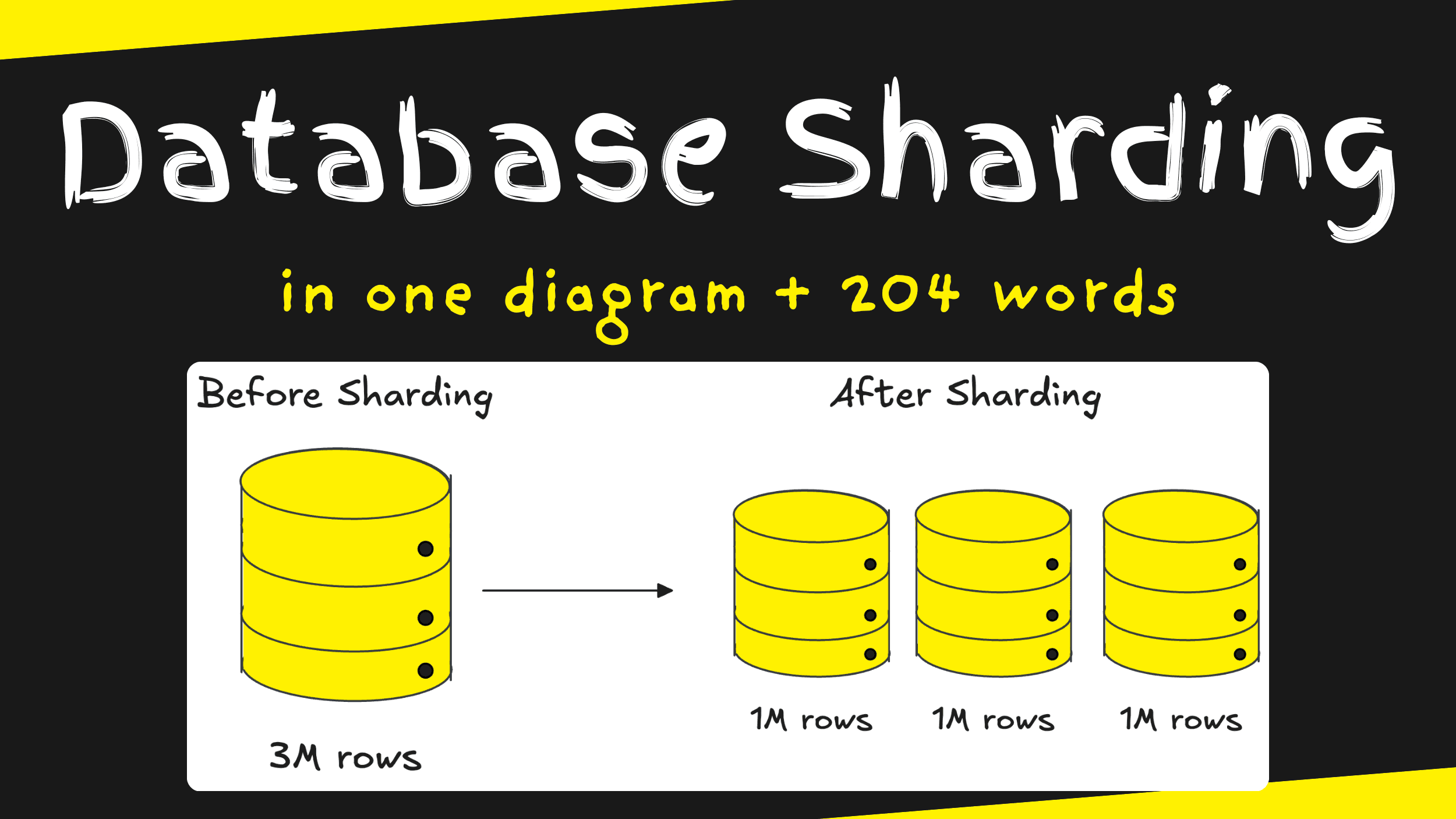 Database Sharding in 1 diagram and 204 words
