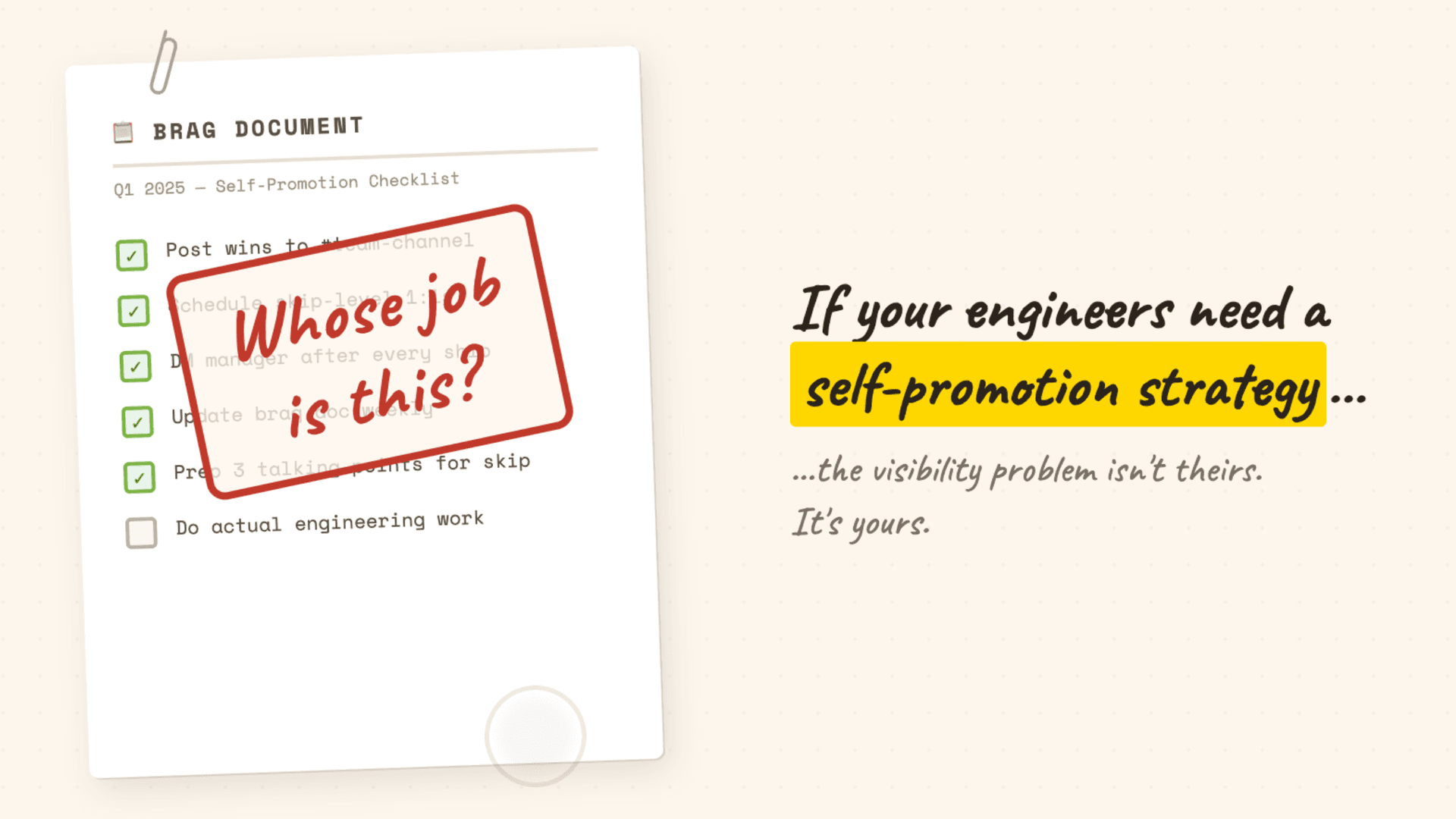 Stop telling your engineers to "work on visibility"