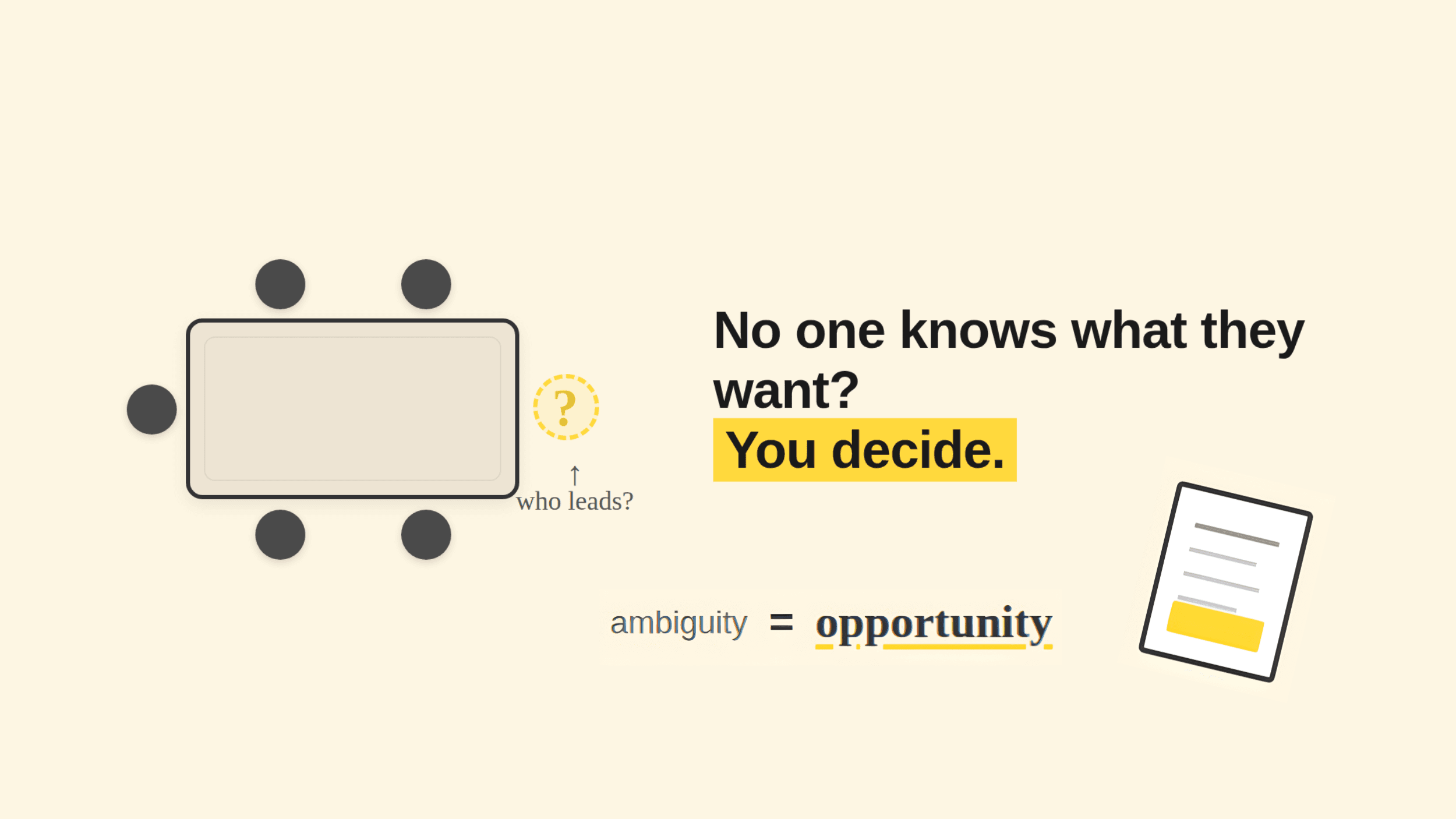 Someone has to define that project. It might as well be you.