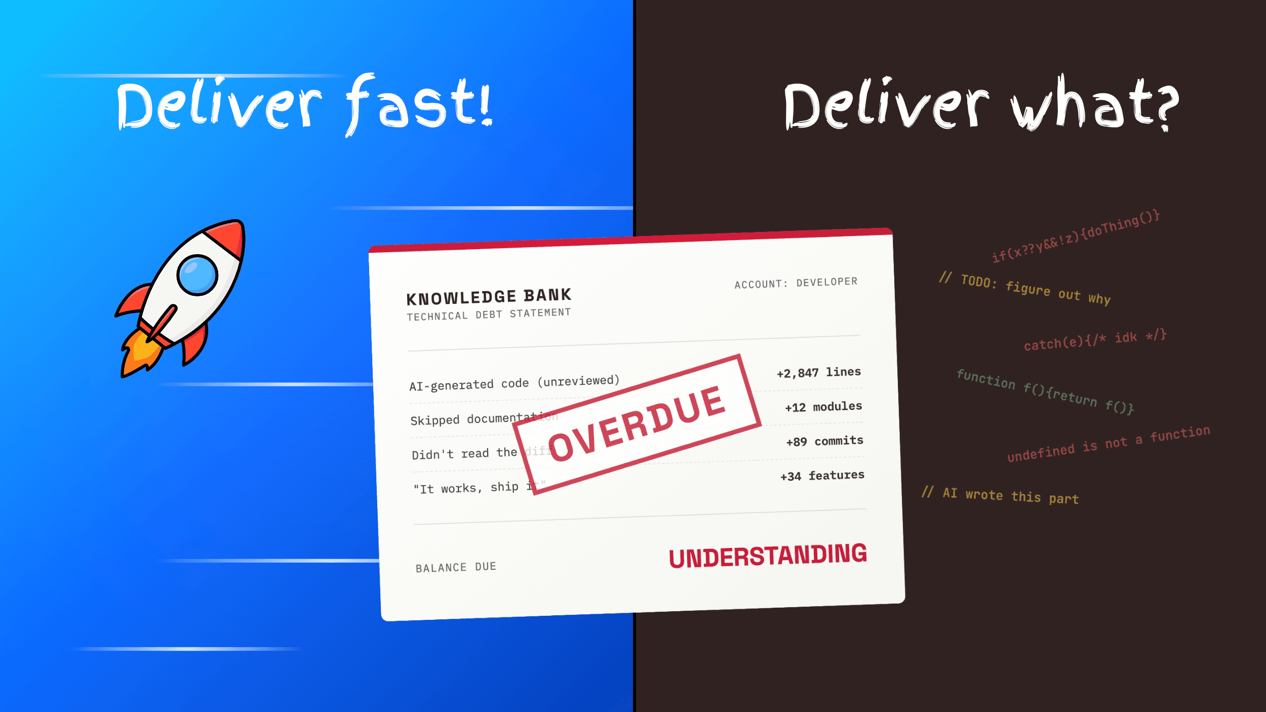 Deliver faster, at the expense of understanding?